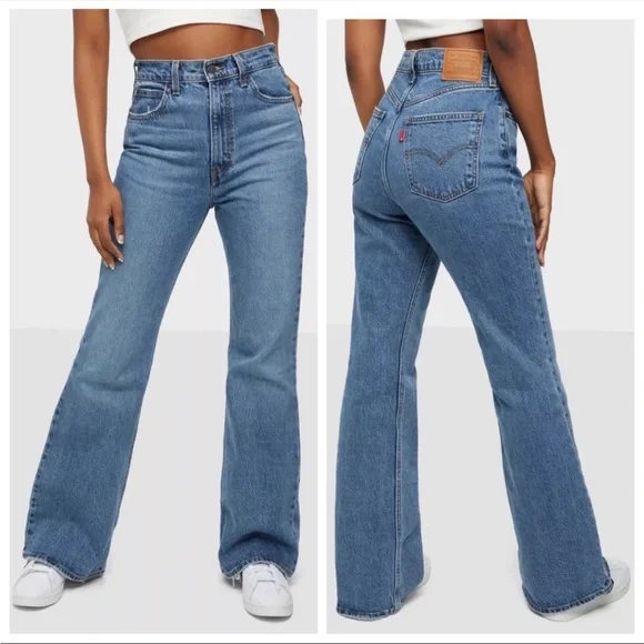 NWT Levi’s Premium 70s High Flare High Waist Flare Leg Denim Jeans - Picture 2 of 6